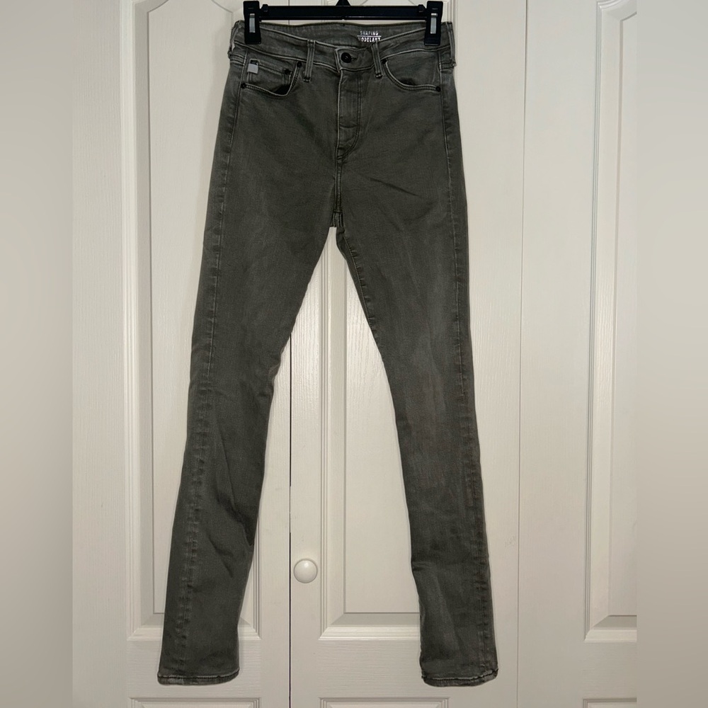&Denim Grayish Green Skinny Jeans